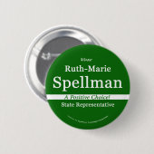 Badge Rond 5 Cm Ruth Spellman pour le représentant d'état du Maine (Devant & derrière)