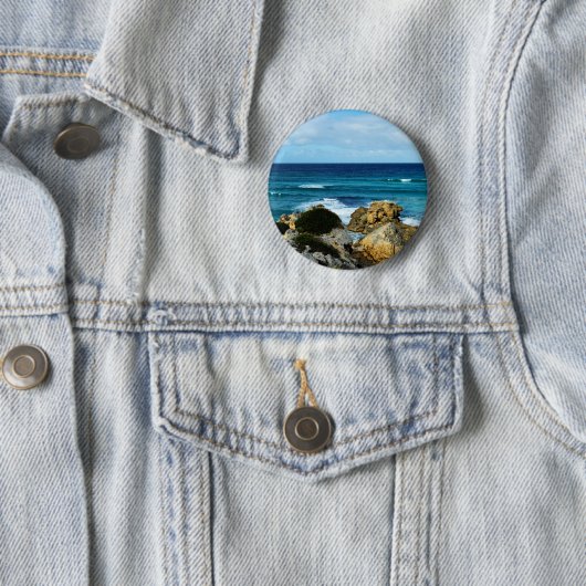 Badge Rond 5 Cm Rythme de l'océan, (En situation)