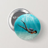 Badge Rond 5 Cm S.C.U.B.A. Plongeur (Devant & derrière)