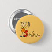 Badge Rond 5 Cm S est pour Couturière (Devant & derrière)