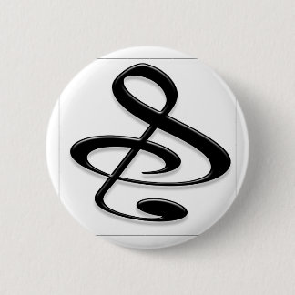 Badge Rond 5 Cm "S", "et", et/ou note musicale de clef triple