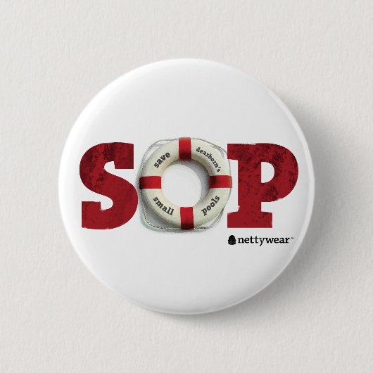 Badge Rond 5 Cm S.O.P sauvent le petit bouton des piscines de (Devant)