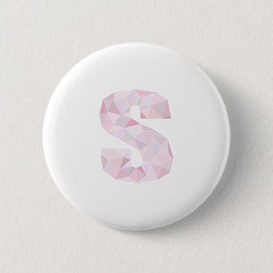 Badge Rond 5 Cm S - Triangles Poly Faible - Gris Violet Rose Neutr