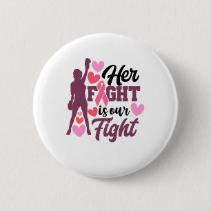 Badge Rond 5 Cm Sa Lutte Est Notre Lutte Contre Le Cancer Du Sein 