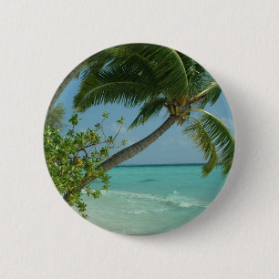 Badge Rond 5 Cm Sable de plage Tropical Sable Eau Soleil Océan Vag