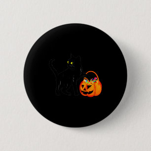 Badge Rond 5 Cm Sac de bonbons d'Halloween chat noir Citrouille Su