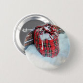 Badge Rond 5 Cm Sac du Père Noël dans la neige (Devant & derrière)