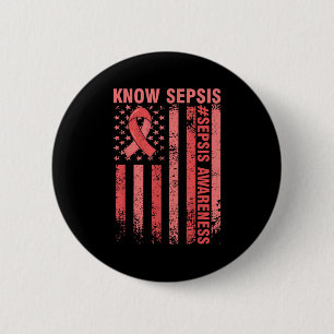 Badge Rond 5 Cm Sachez Le Mois De Sensibilisation À La Sepsis En S
