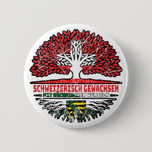 Badge Rond 5 Cm Sachsen Sächsisch Schweizer Schweiz Baum Wurzel (Devant)