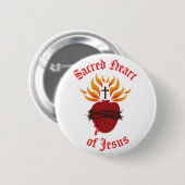 Badge Rond 5 Cm Sacré Coeur de Jésus (Devant & derrière)