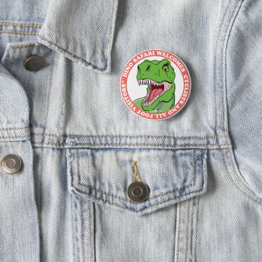 Badge Rond 5 Cm Safari de dinosaure (En situation)