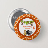 Badge Rond 5 Cm Safari Jungle Animal Thème Anniversaire (Devant & derrière)