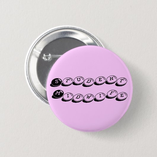 Badge Rond 5 Cm Sage-femme d'étudiant (Devant & derrière)