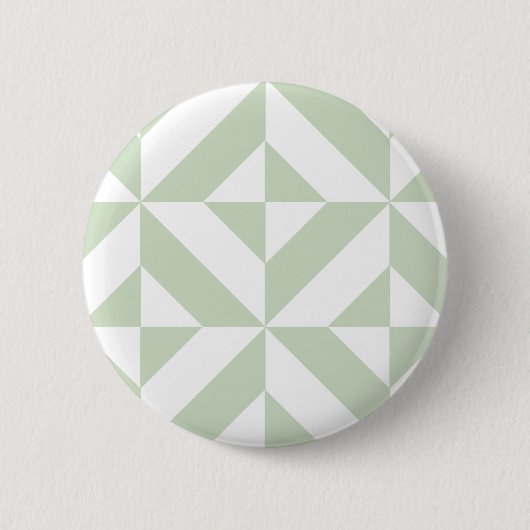 Badge Rond 5 Cm Sage Green Geometric Deco Cube Pattern (Devant)