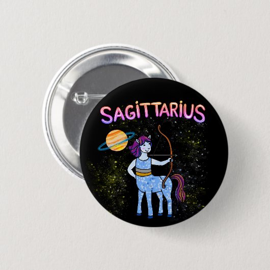 Badge Rond 5 Cm Sagittarius étoile signe L'Archer étoile zodiaque (Devant & derrière)
