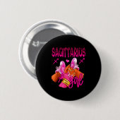 Badge Rond 5 Cm Sagittarius Zodiac Sign Birthday Queens Horoscope  (Devant & derrière)
