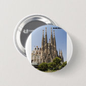 Badge Rond 5 Cm Sagrada Familia Barcelone Espagne (Devant & derrière)