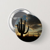 Badge Rond 5 Cm Saguaro Sunset II Arizona (Devant & derrière)