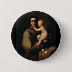 Badge Rond 5 Cm Saint Antoine de Padoue par Luca Giordano