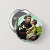 Badge Rond 5 Cm Saint António et garçon Jesus (Devant & derrière)