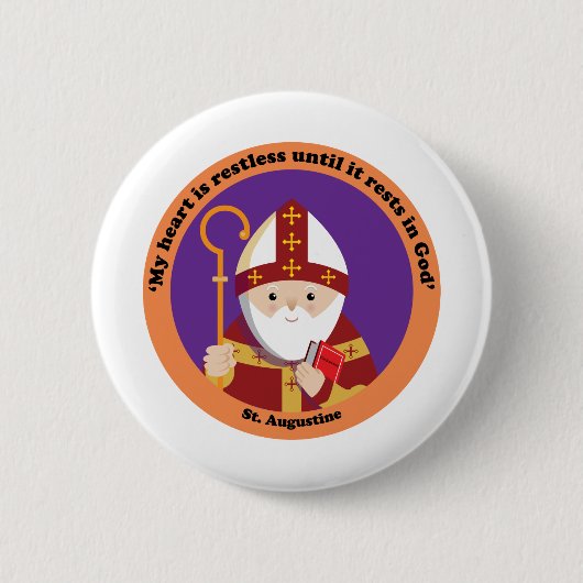 Badge Rond 5 Cm Saint Augustin d'Hippone (Devant)