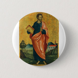 Badge Rond 5 Cm Saint Barthélemy l'Apôtre Beaux-Arts