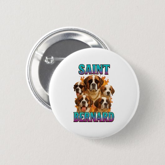 Badge Rond 5 Cm Saint Bernard  (Devant & derrière)