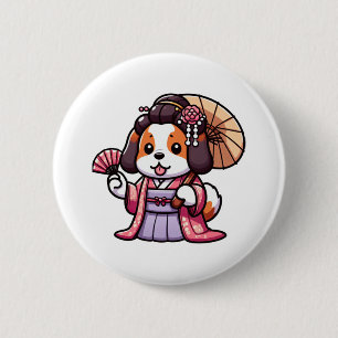 Badge Rond 5 Cm Saint Bernard Dog Kimono