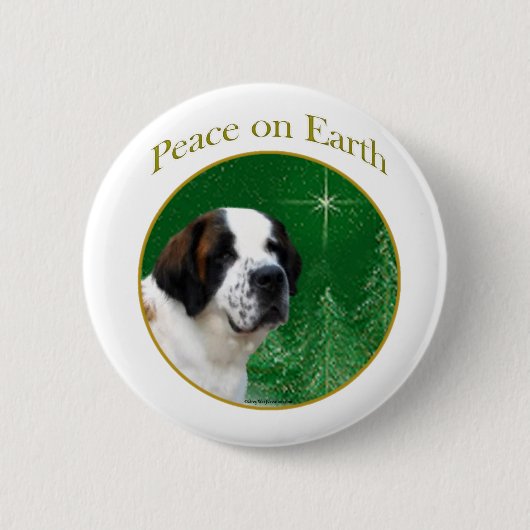 Badge Rond 5 Cm Saint Bernard Peace (Devant)