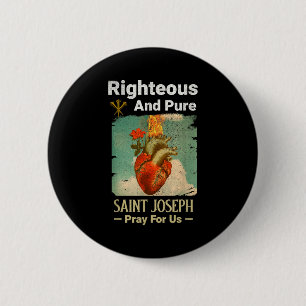 Badge Rond 5 Cm Saint catholique Joseph, saint patron des pères, p