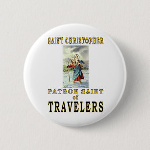 BADGE ROND 5 CM SAINT CHRISTOPHER