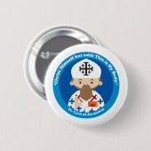 Badge Rond 5 Cm Saint Cyrille de Jérusalem (Devant & derrière)
