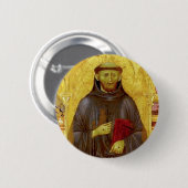 Badge Rond 5 Cm Saint Francis d'iconographie médiévale d'Assisi (Devant & derrière)