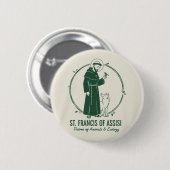 Badge Rond 5 Cm Saint François d'Assise (Devant & derrière)
