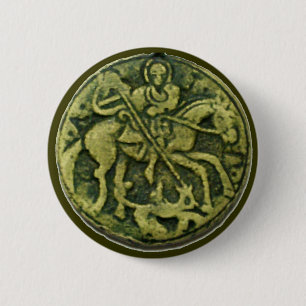 BADGE ROND 5 CM SAINT GEORGE ET DRAGON MEDALLION