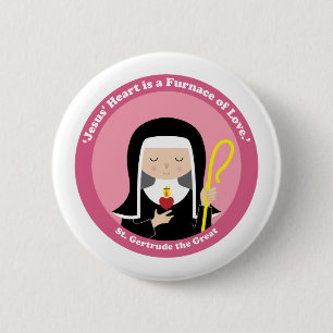 Badge Rond 5 Cm Saint Gertrude le Grand