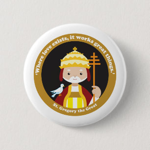 Badge Rond 5 Cm Saint Grégoire le Grand