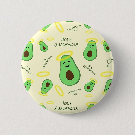 Badge Rond 5 Cm Saint-Guacamole mignon avocat (Devant)