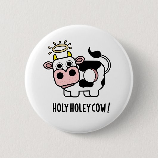 Badge Rond 5 Cm Saint Holey vache drôle animal jeu (Devant)