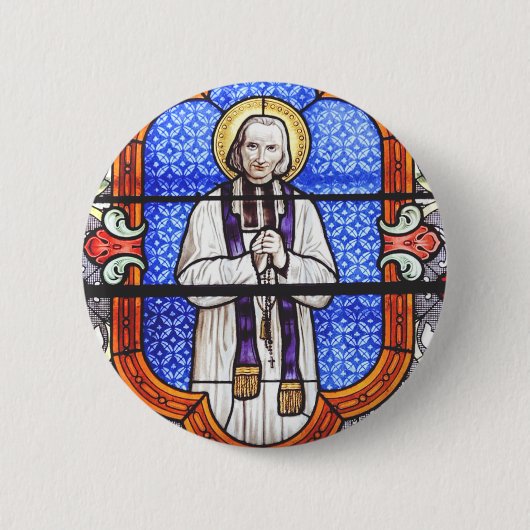 Badge Rond 5 Cm Saint Jean Baptiste Marie Vianney (Devant)