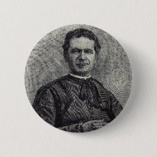 Badge Rond 5 Cm Saint Jean Bosco Patron de la Jeunesse Art Catholi