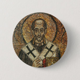 Badge Rond 5 Cm Saint Jean Chrysostome archevêque de Constantinopl