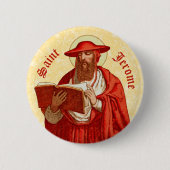 Badge Rond 5 Cm Saint Jérôme comme cardinal avec livre (P 004) (Devant)