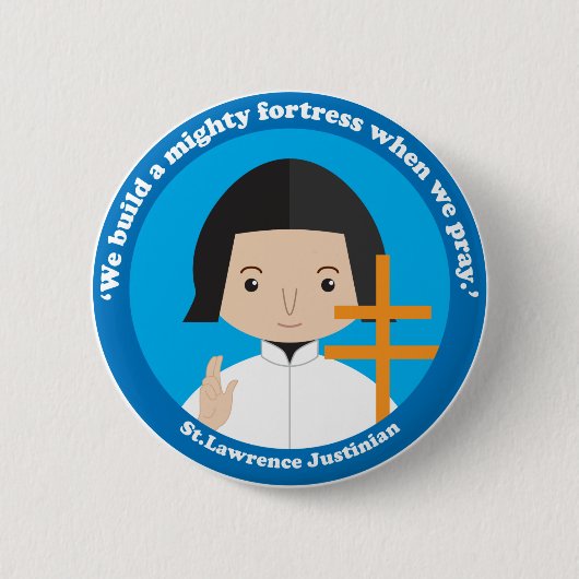 Badge Rond 5 Cm Saint-Laurent Justinian (Devant)