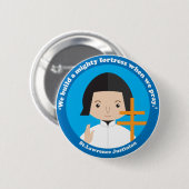 Badge Rond 5 Cm Saint-Laurent Justinian (Devant & derrière)