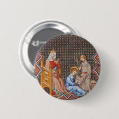 Badge Rond 5 Cm Saint-Louis IX de France (Devant & derrière)