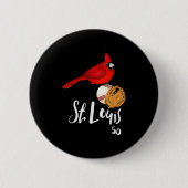 Badge Rond 5 Cm Saint Louis Red Cardinal Number 50 Baseball Art (Devant)