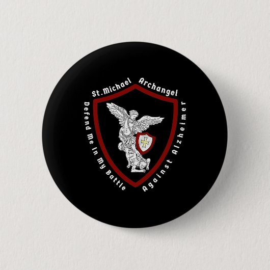 Badge Rond 5 Cm Saint Michel L'Archange M'Aide Contre Heimerhe (Devant)