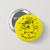 Badge Rond 5 Cm Saint-Moley | Bouton de dessin animé de mole Angel (Devant & derrière)