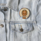 Badge Rond 5 Cm Saint Nicolas de Myre Art Orthodoxe Premium (En situation)